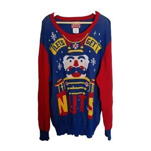 Hybrid Holiday Sweater Let's Get Nuts Nutcracker Men 2XL Unisex Christmas